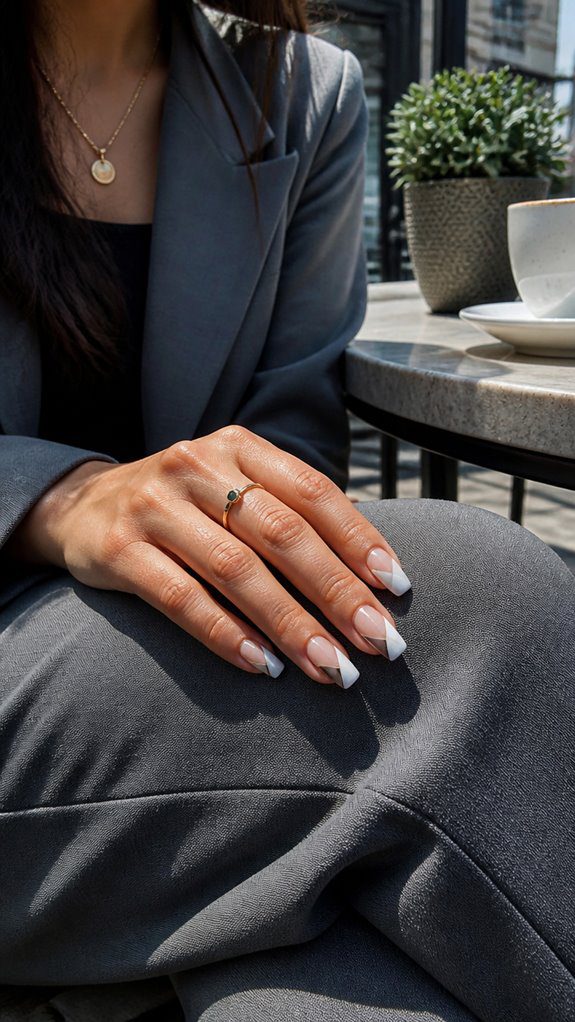 sharp geometric nail art