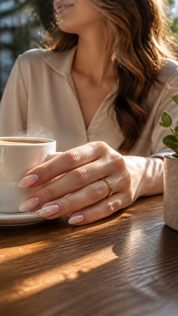 soft neutral gradient nails