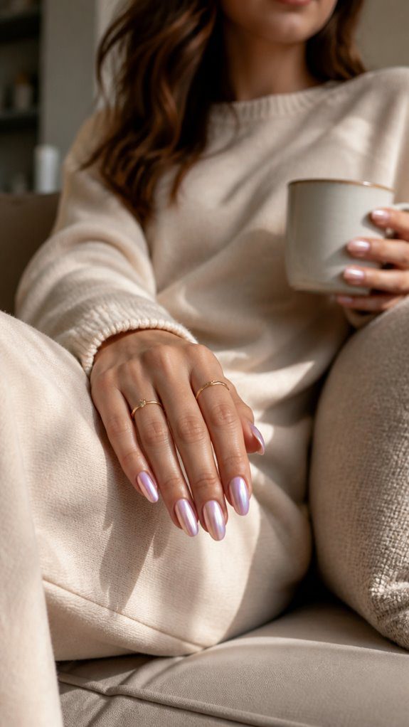 soft shimmering blended nails