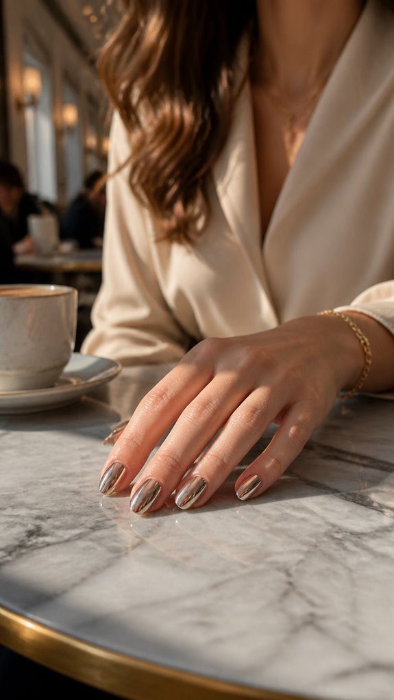 subtle reflective elegant nails